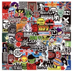 Classic Rock Stickers 50pk Mix GLOSSY Rock Band Themed Sticker Mix FREE SHIPPING