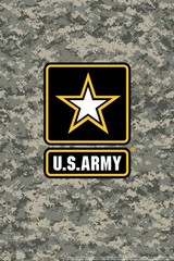 US Army Logo On Camouflage Camo USA Army Family Art Print Poster 12×18