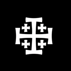 Cruz de Jerusalem Crusaders Cross Solid Vinyl Decal Sticker Jerusalém