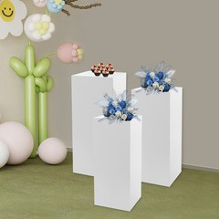 Metal Cube Pedestal Table Display Riser Flower Sculputure Lamp Base Stand 3pcs