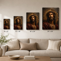 Jesus Crown of Thorns Canvas Wall Art Christian Religious Portrait Faith Home