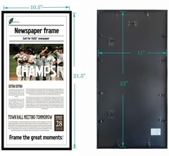 Newspaper Frame 11×22, 2 Packs for Articles and Media, Wall Hangers Included