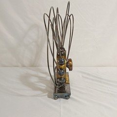 Mark R. English Steampunk Abstract Metal Wire Tabletop «CONTROL» Sculpture