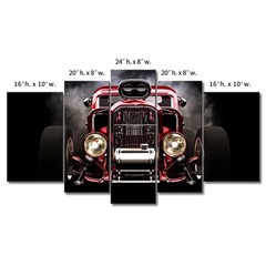 5 Pieces Retro Car Wall Art with Painting The Picture Vintage Motorcycle Prin…