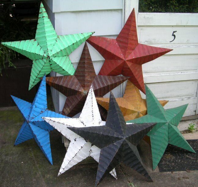 authentic AMISH BARN TIN STAR primitive rustic 22″ MANY COLORS free shipping