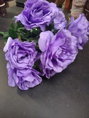 Big Mixed Pearl Rose Bush, Lavender, Pretty Purply Silk 5″ Large Roses 12 Stems