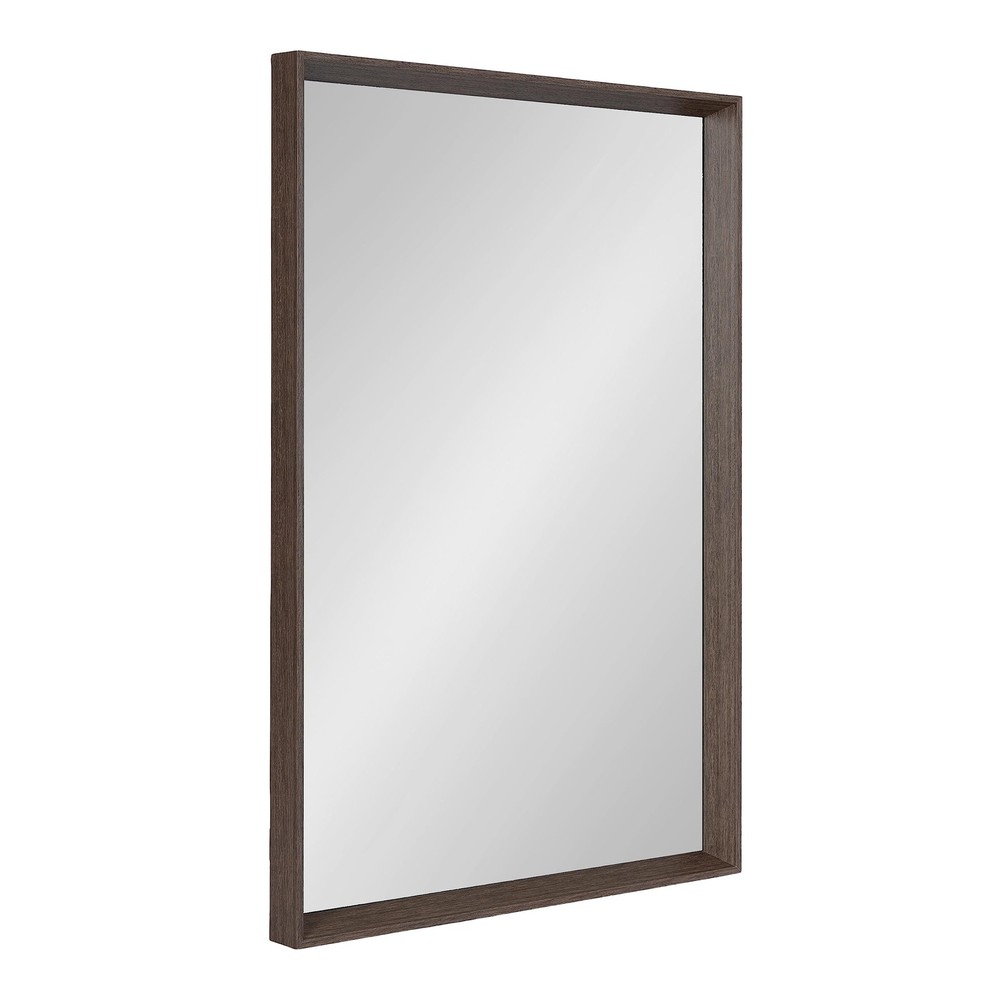 Quato Transitional Rectangle Wall Mirror; 24 x 36; Dusty Brown; Framed Rectan…