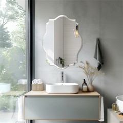 Frameless Irregular Wall Mirror Beveled Edge Sliver Glass Bathroom Vanity Mirror