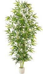 8ft Artificial Bamboo Tree, 96” Tall Large Fake Bamboo Plant with White Planter,