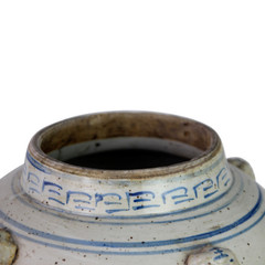 New Chinoiserie Antique Style Porcelain Temple Jar in Blue & White 18”