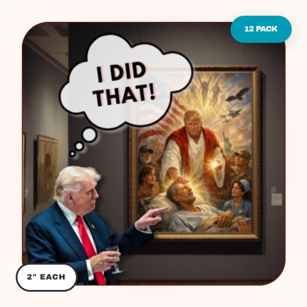Trump Jesus Sticker Pack 12pc Waterproof Vinyl Decal Funny Political Meme