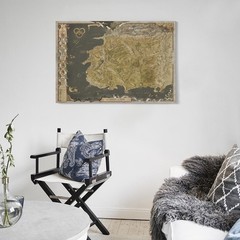 Wheel of Time Map of Middle-earth Motivational Words Home furnishing poster