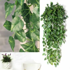 2 Bunch Artificial Fake Flower Vine Hanging Garland Plant Ivy Home Deco Green US