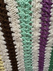Handmade Crocheted Throw Blanket Multi Colors