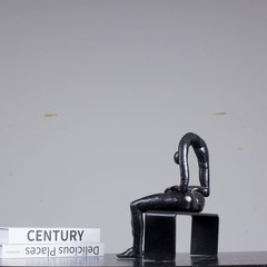 9.8» Bronze Melancholy Sculpture, Modern Abstract Emptiness Statue& Think of…