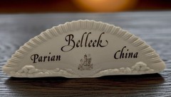 Belleek Parian China Fan-Shaped Store Display Sign – Irish Retail Advertising
