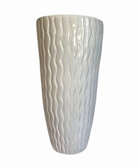 Large Organic Modern Contemporary White Ceramic Floor Vase/Umbrella Stand