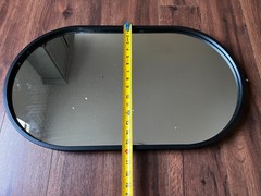3x Ceiling Mount Oval Mirror Bathroom Suspend 27″L x 16″W Matte Black & Hardware