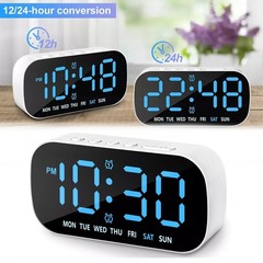 LED Large Display Electric Digital Alarm Clock with Battery Backup and Snooze