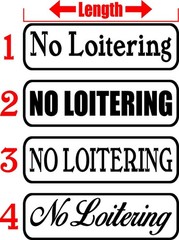 No Loitering Decal | Colors | Black | Door Notice | LLC | Business Signs