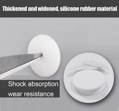 Door Stoppers (6 Pcs) Door Stops Wall Protector. 2″ White Silicone Door Bumpers