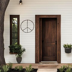 Rustic Copper Iron Peace Sign – Large Hippie Wall Art for Vintage Home Décor