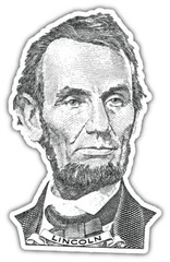 Abraham Lincoln Politics Portrait Car Bumper Sticker Decal «SIZES»