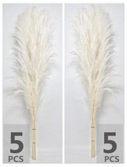 White Pampas Grass Decor 46″ Tall Stems 10 Pieces Large Boho Home Decor