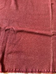 Woven Wool Burgundy Blanket Unknown Brand Short Fringe 84×72″