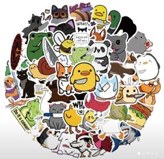 10 PCS Cute Funny Sarcastic Animals With Knives Stickers BRAND NEW