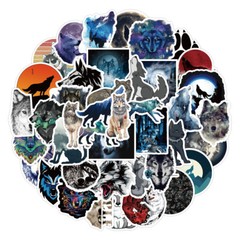 100Pcs Wolf Cartoon Sticker for Adults Teens Girls Scrapbooking Water Bottles