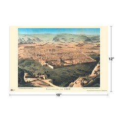 Jerusalem Israel Holy City Map 1868 Tourist Travel Art Print Poster 18×12