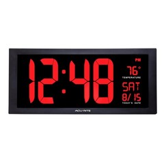 AcuRite Digital Clock, 18-Inch / Red