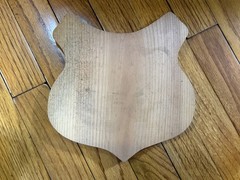 Wooden Chevron Shaped Plaque Backboard Approx 8.5″x8.5″