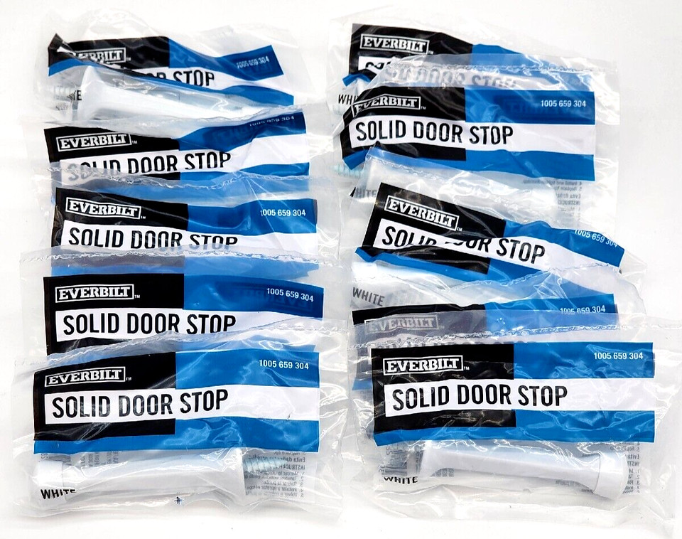 10 Pack Everbilt #28577 Solid Door Stop White 1005 659 304