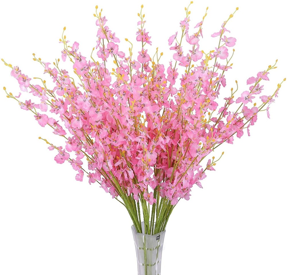 Artificial 37in Orchids Flowers 12PCs Silk Dancing Lady Orchids pink