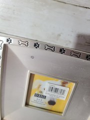 Burnes Boston Dog Photo Frame 3×3 Silver Pewter Toned Dog Bone/Paws