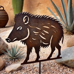 Desert Iron Javelina Metal Sign – Garden Stake Decor Gift