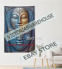 Celestial Face Tapestry Mythic Decor hanging artwork 39X59 in
