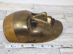 Vintage Solid Brass Masquerade Wall Mask 6 1/2×5 In