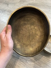 Pottery Barn Antiqued Brass Decorative Bowl Set Large Small Catchall