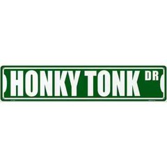 Honky Tonk Drive 3″x12″ metal street sign plaque Home Door Garage Wall Decor