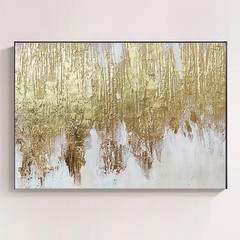Gold Foil Abstract Wall Posters For Home Decoration Hand Painted Oil Painting