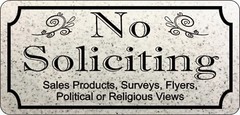 Rectangular No Soliciting Sign «NO SOLICITING etc.» Sign – FREE SHIPPING