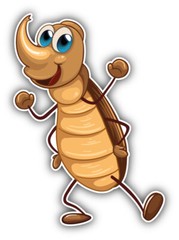Funny Cockroach Cartoon Car Bumper Sticker Decal