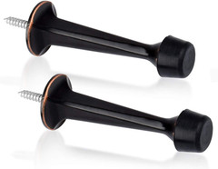 2 Pack Solid Rigid Door Stops Heavy Duty Door Stoppers with Soft Rubber Tips Oil