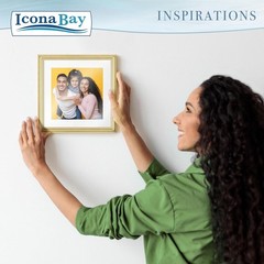 8×8 Square Picture Frames for 6×6 Photos in Gold – 6 Pack with Removable Mats