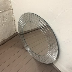 VTG IKEA Tranby Wall Mirror 19.75” Round With Mosaic Border, 1999