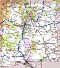 New Mexico State Road Map Albuquerque & Highways Poster Picture Photo Print