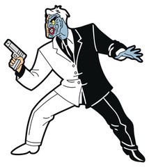 Two-face sticker Batman Harvey Dent dc comics weatherproof bumper vinyl decal
